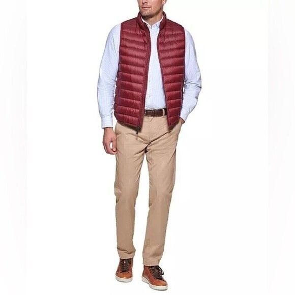 CLUB ROOMMen's Quilted Packable Puffer Vest, jacket color port Men's winter coat - Picture 7 of 16